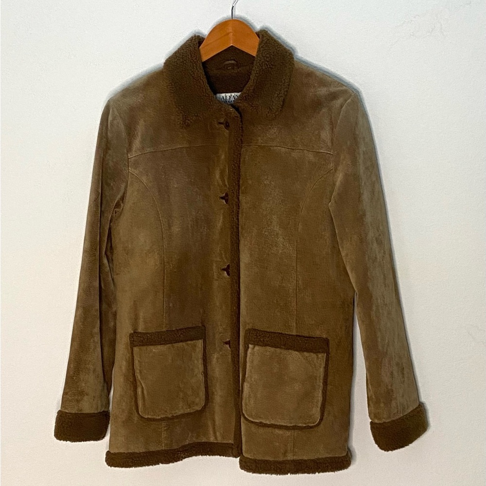 Alfani outerwear jacket women’s size large shell genuine leather